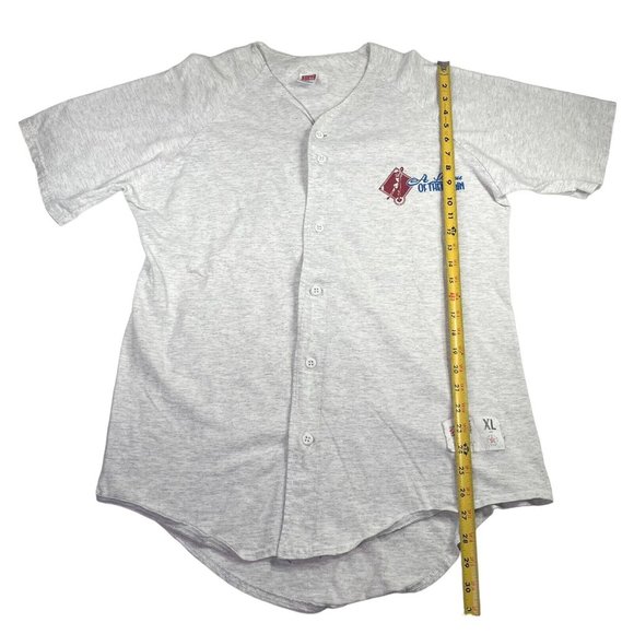 VTG 1992 A League Of Their Own Movie Cast Crew Baseball Jersey Shirt Peaches- XL - Picture 11 of 11